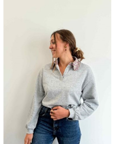 sweat gris col liberty