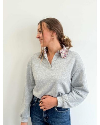 sweat gris col liberty