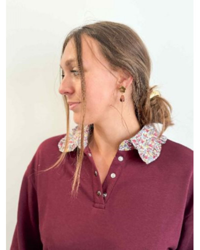 sweat bordeau col liberty
