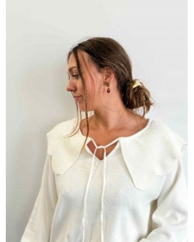 Pull col claudine ecru