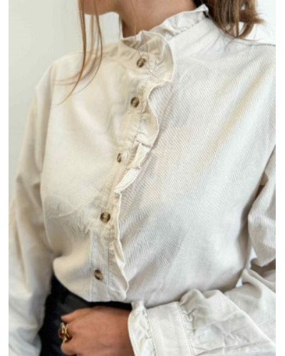 Blouse velour ecru