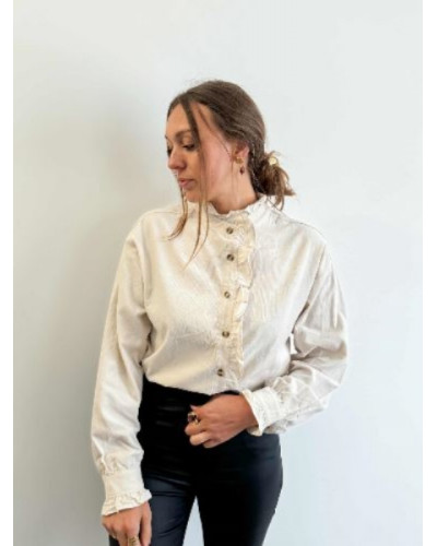 Blouse velour ecru