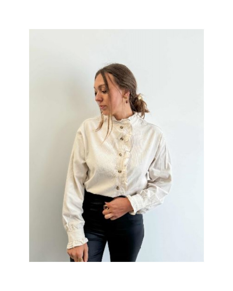Blouse velour ecru