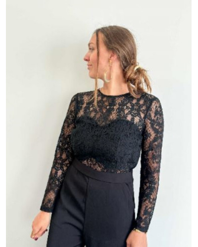 Combinaison dentelle - Noir