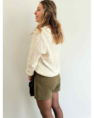 Jupe-short asymétrique kaki