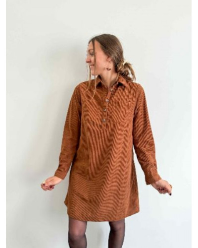 Robe velours camel