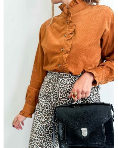 Blouse velour camel