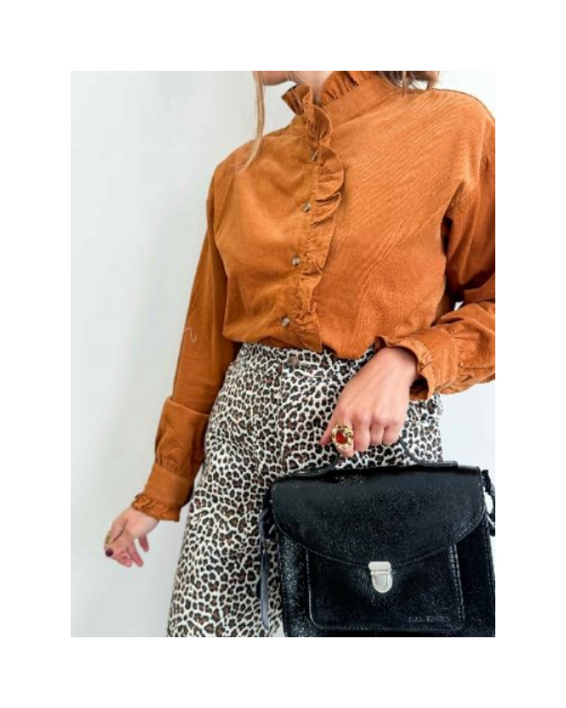 Blouse velour camel