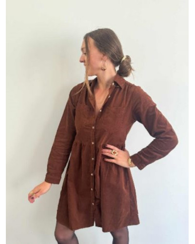 Robe velour camel
