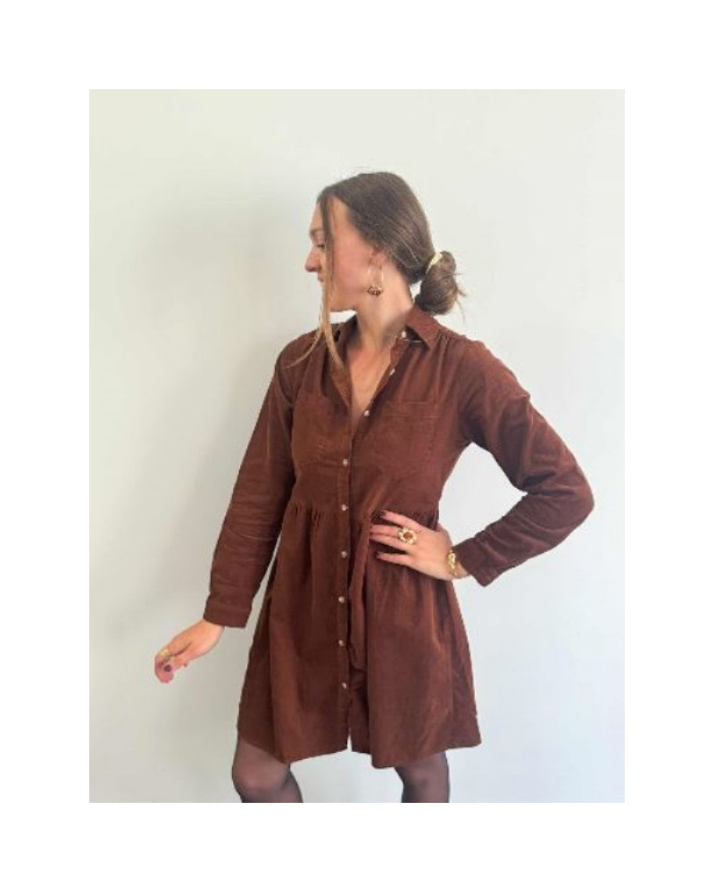 Robe velour camel