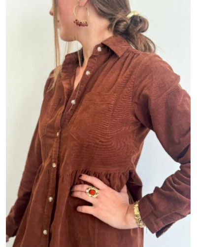 Robe velour camel