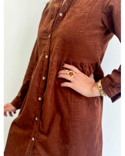 Robe velour camel