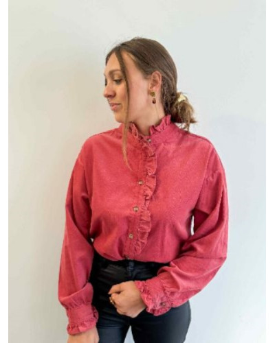 blouse velour vieux rose