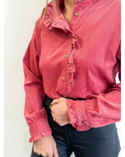 blouse velour vieux rose