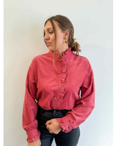 blouse velour vieux rose