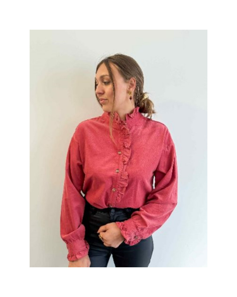 blouse velour vieux rose