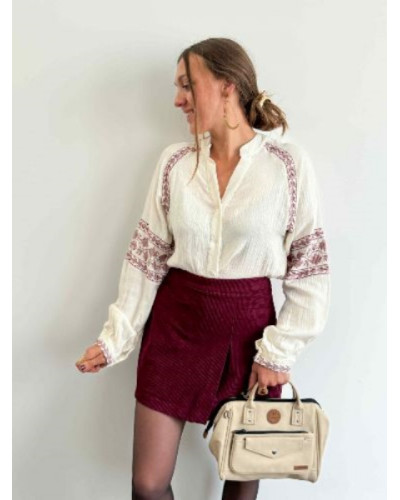 Jupe short bordeau