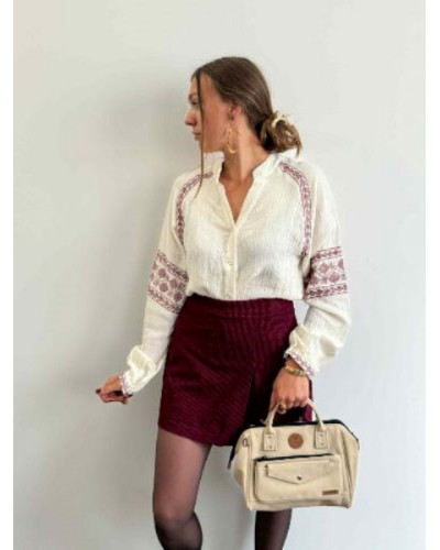 Jupe short bordeau