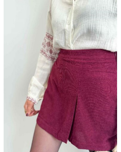 Jupe short bordeau