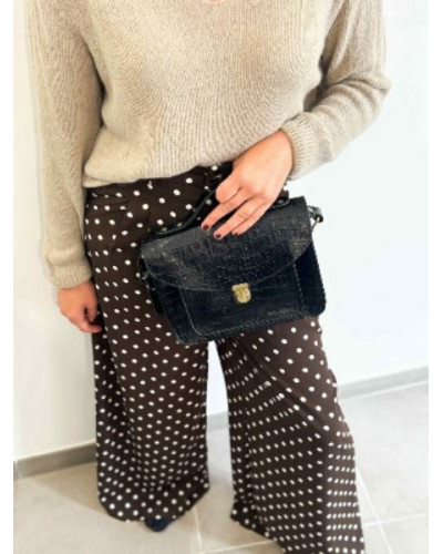 Pantalon pois marron