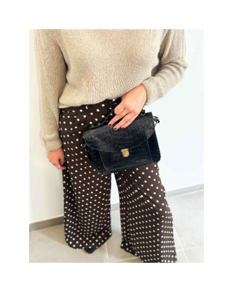 Pantalon pois marron