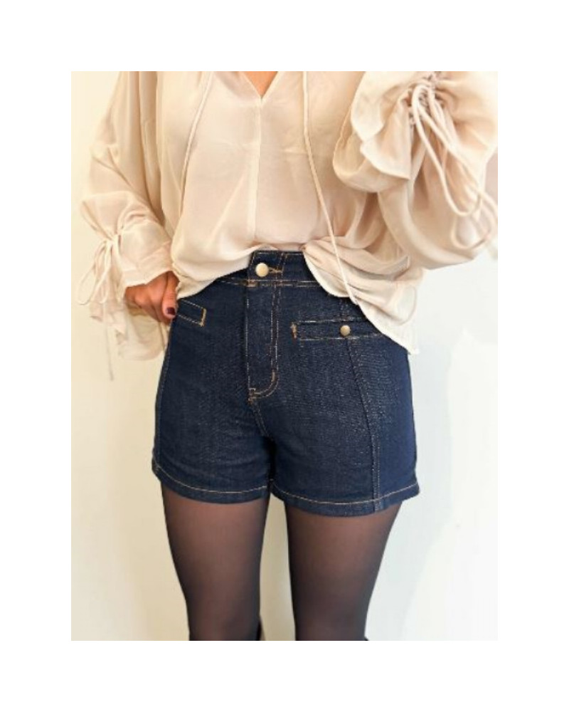 Short denim brut