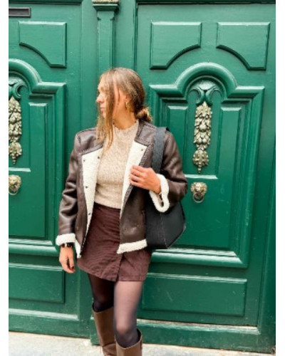 Manteau semili marron 