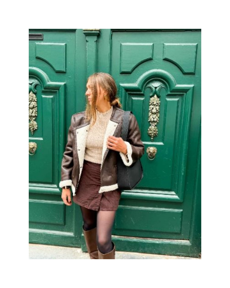 Manteau semili marron 