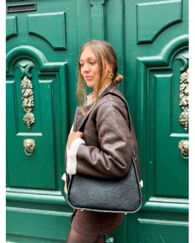 Manteau semili marron 
