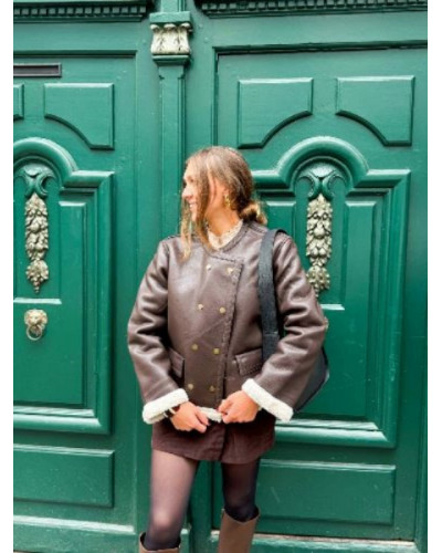 Manteau semili marron 