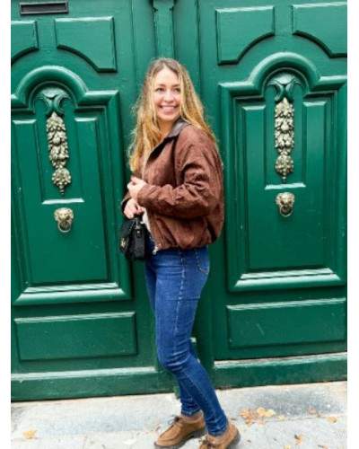 Veste bombers suédine chocolat
