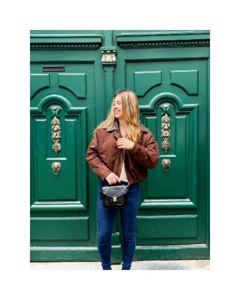 Veste bombers suédine chocolat