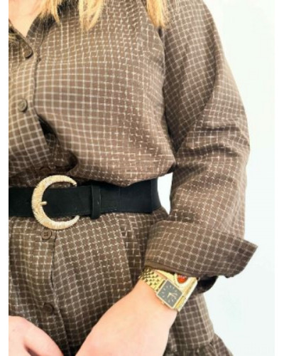 Robe à carreaux marron