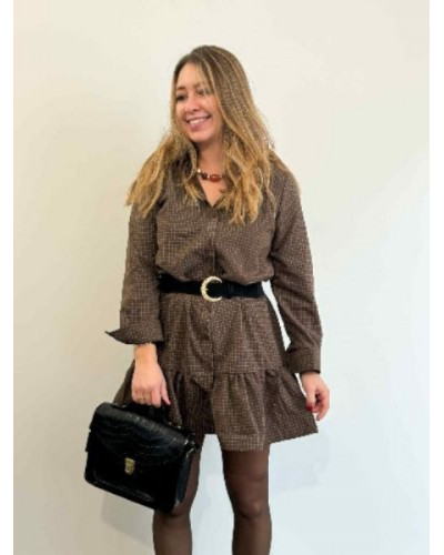 Robe à carreaux marron