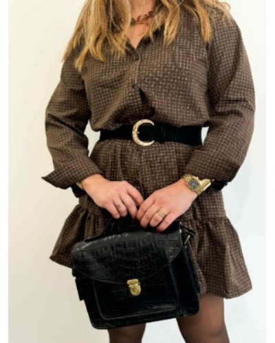 Robe à carreaux marron