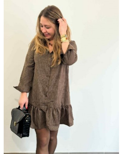 Robe à carreaux marron