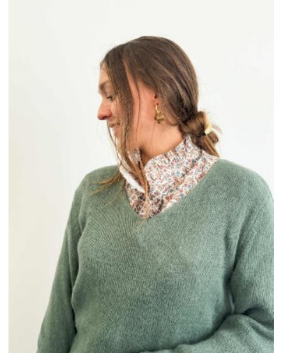 Pull col V - Kaki