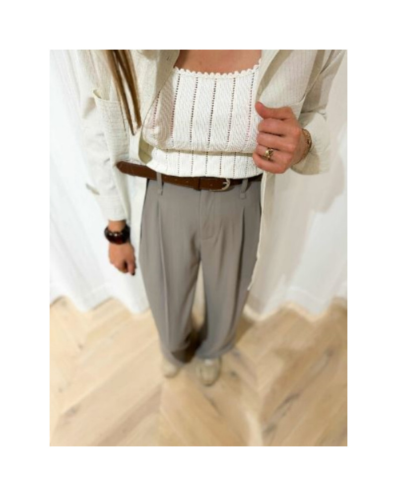 Pantalon habillé fluide - Gris
