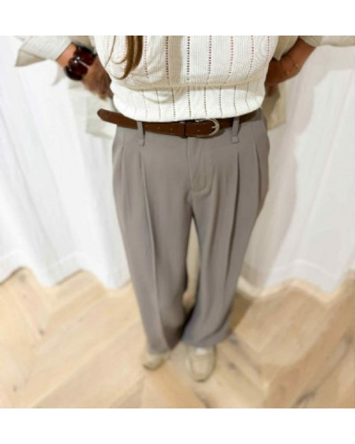 Chemise en Lin Coton Beige avec Lignes Argentées – Look Décontracté et Bohème