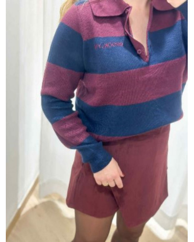 Jupe short bordeau suédine