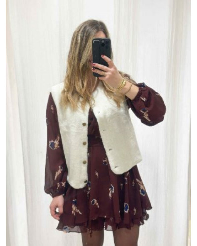 Robe bordeau imprimée