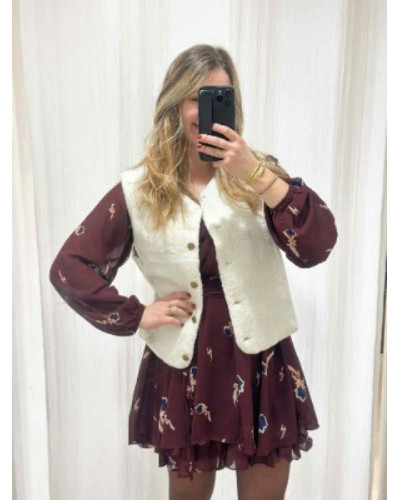 Robe bordeau imprimée