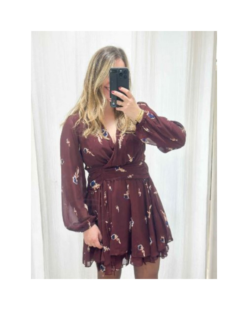 Robe bordeau imprimée