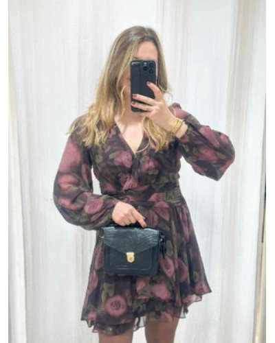 Robe black fleurie