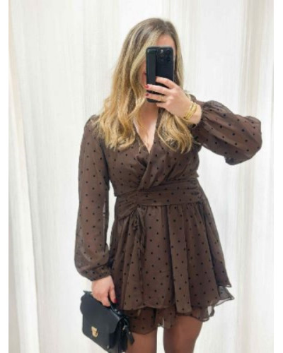 Robe marron pois