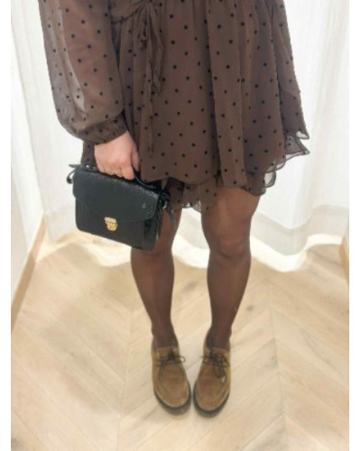 Robe marron pois