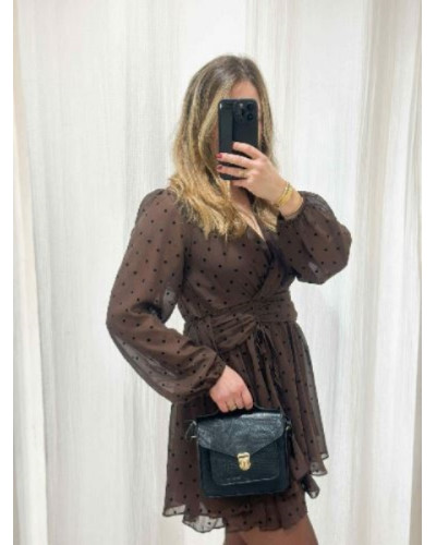 Robe marron pois