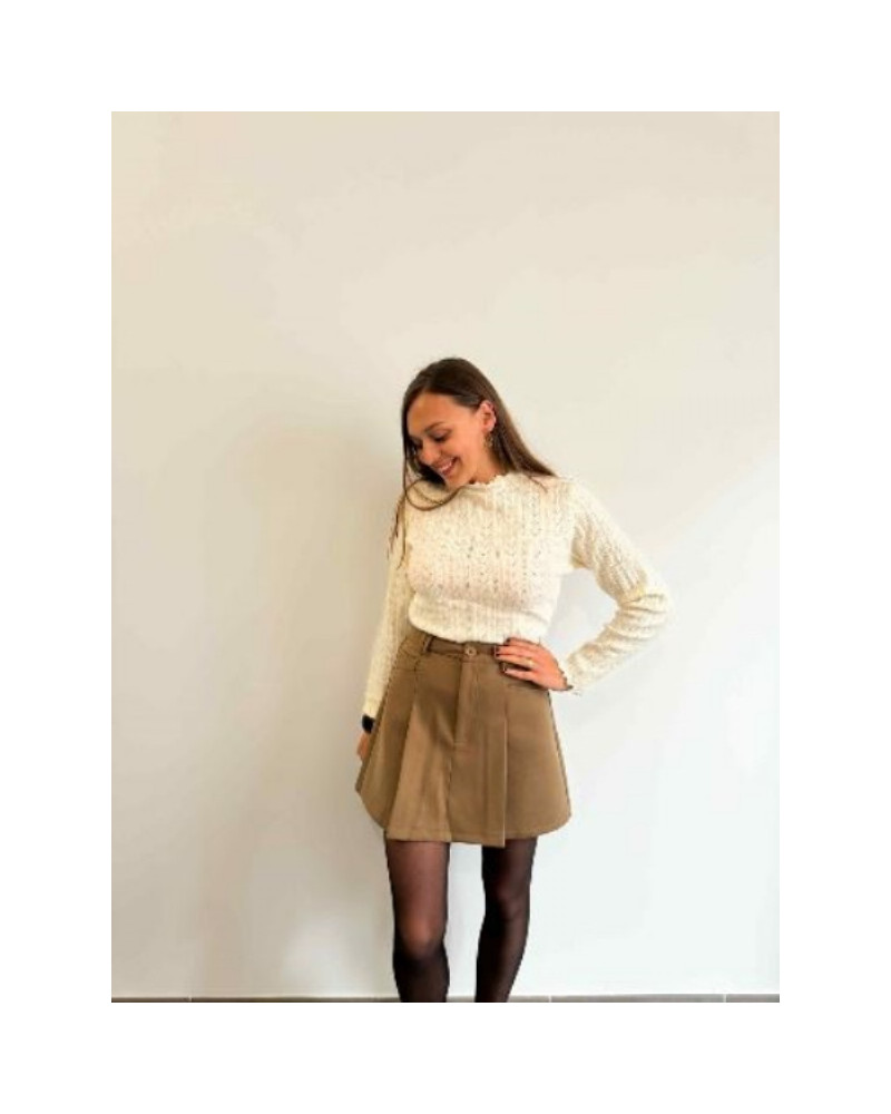 Jupe Trapèze Femme Camel – Élégance Naturelle et Coupe Flatteuse