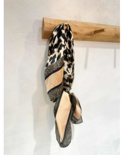 Foulard léopard - Beige