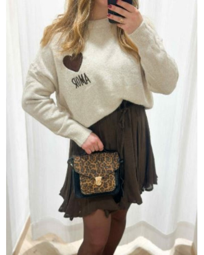 Jupe fluide chocolat